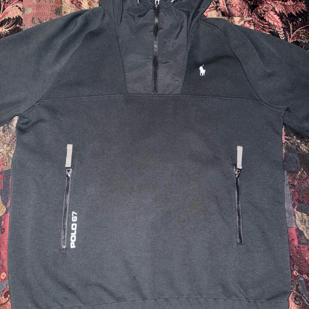 Polo Ralph Lauren Double-Knit Water Repellent Black/ Silver Reflective Jacket